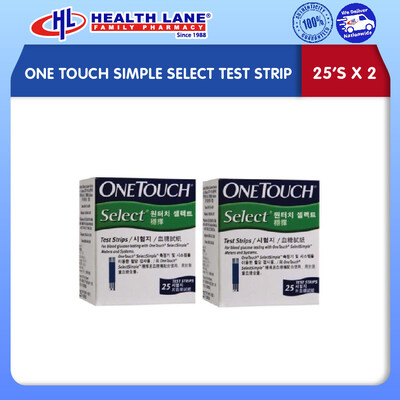 ONE TOUCH SIMPLE SELECT TEST STRIP (25'Sx2)